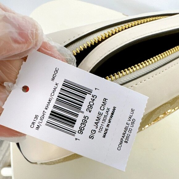 Coach CR135 Jamie Camera Bag In Signature Canvas IN LIGHT KHAKI CHALK - Picture 8 of 9